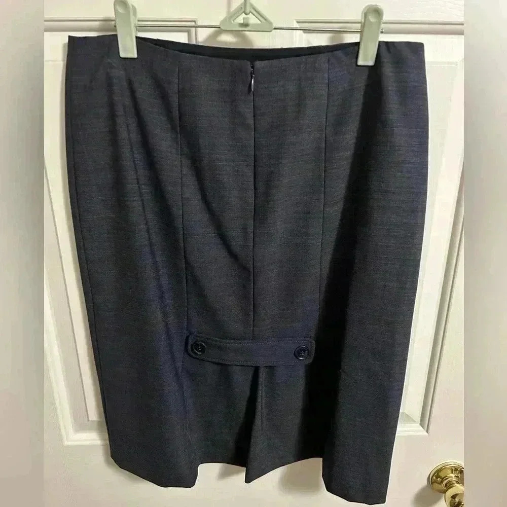 4/$25 Alex Marie Pencil Skirt Wool Blend Textured Button Detail Sz 8